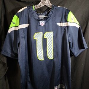 NFL Navy and Lime Green Seahawks Jersey